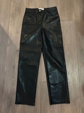 Wilfred Black Faux Leather MELINA Straight-Leg Pants